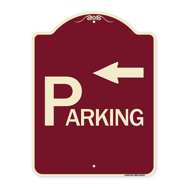 Signmission Parking with Arrow Pointing Left Heavy-Gauge Aluminum Architectural Sign, 24" x 18", BU-1824-24519 A-DES-BU-1824-24519 - main